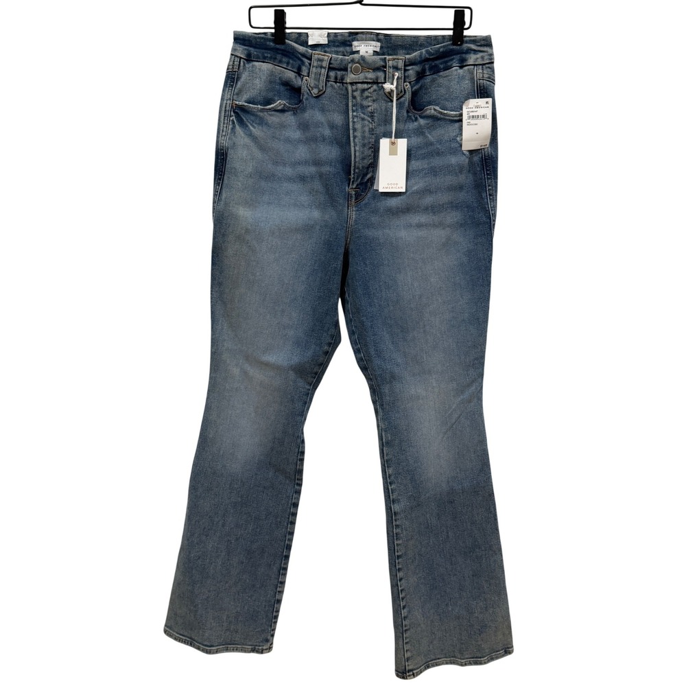 Good American High Rise Flare‎ Jeans Indigo Blue GCUB014T Size 16 NWT